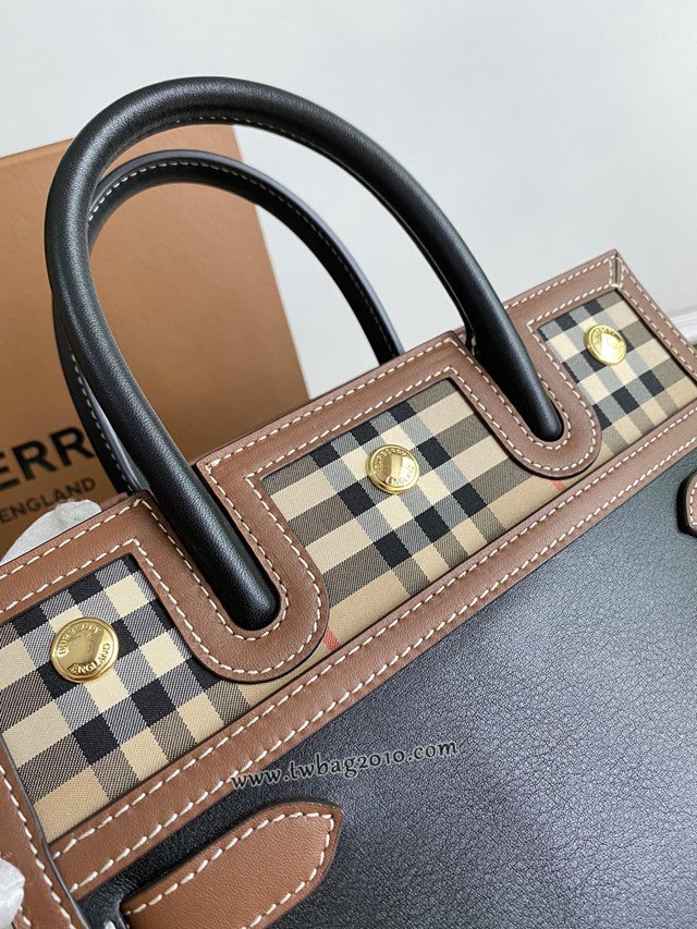 Burberry專門店新款小號Title泰爾勒手袋 巴寶莉Vintage復古格紋手提肩背女包 yxb1156